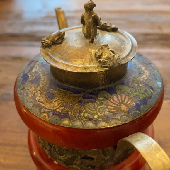 Antique exquisite design dragon & monkey red jade - Picture 4 of 15